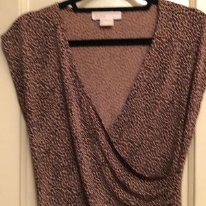 Michael Kors slimming leopard print wrap top